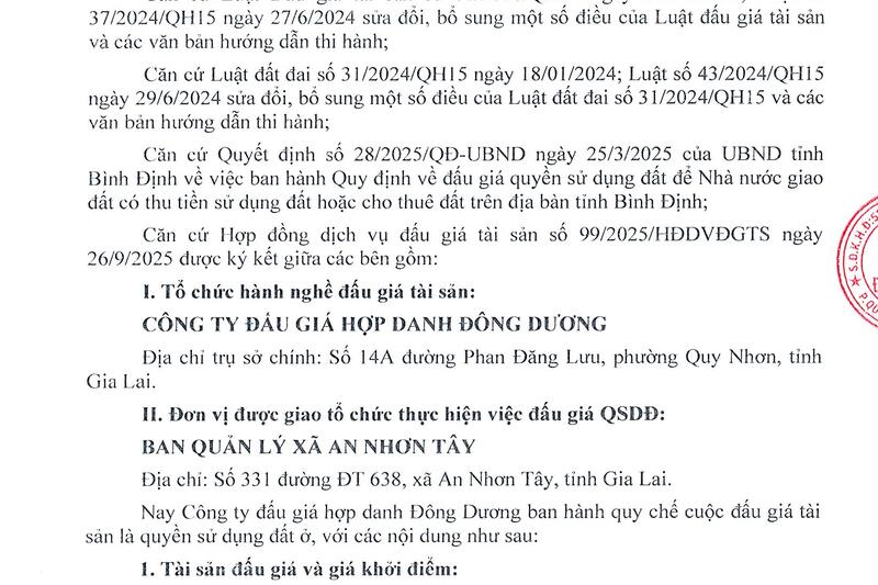 Thông tin từ công ty đấu gia hợp danh Đông Dương